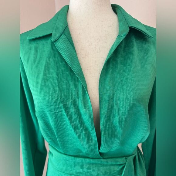 Rumer The Label Allegra Shirt Dress in Green Mini with collar S - Picture 5 of 14